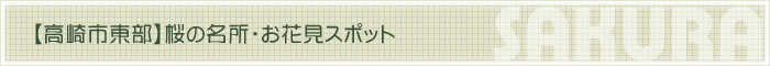 【高崎市東部・大類・井野地区】桜の名所・お花見スポット